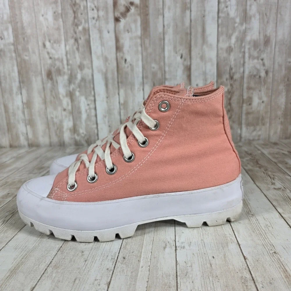 Converse Chuck Taylor All Star Lugged High Top‎ Peach Women's Sneakers - Picture 2 of 8